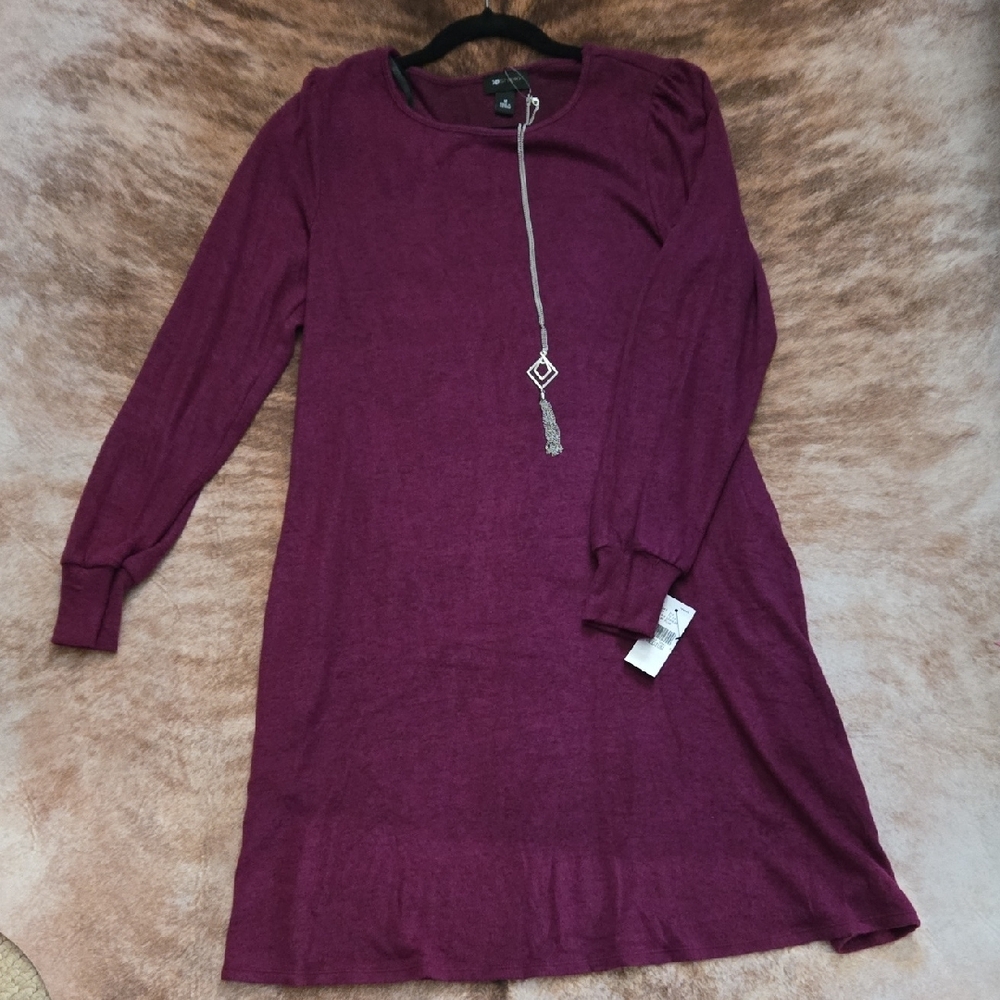 Elegant Purple Long Sleeve Dress
